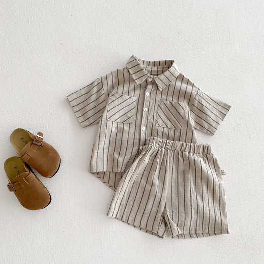 Blouse and Shorts Set Stripe