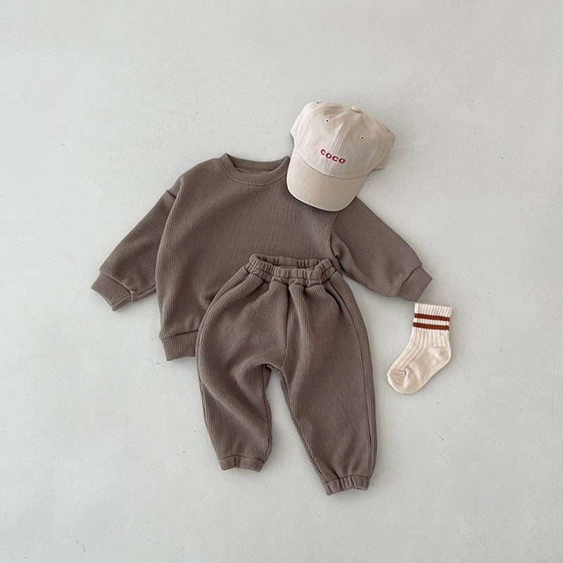 Ribbed Tracksuit Set Milky Mustache